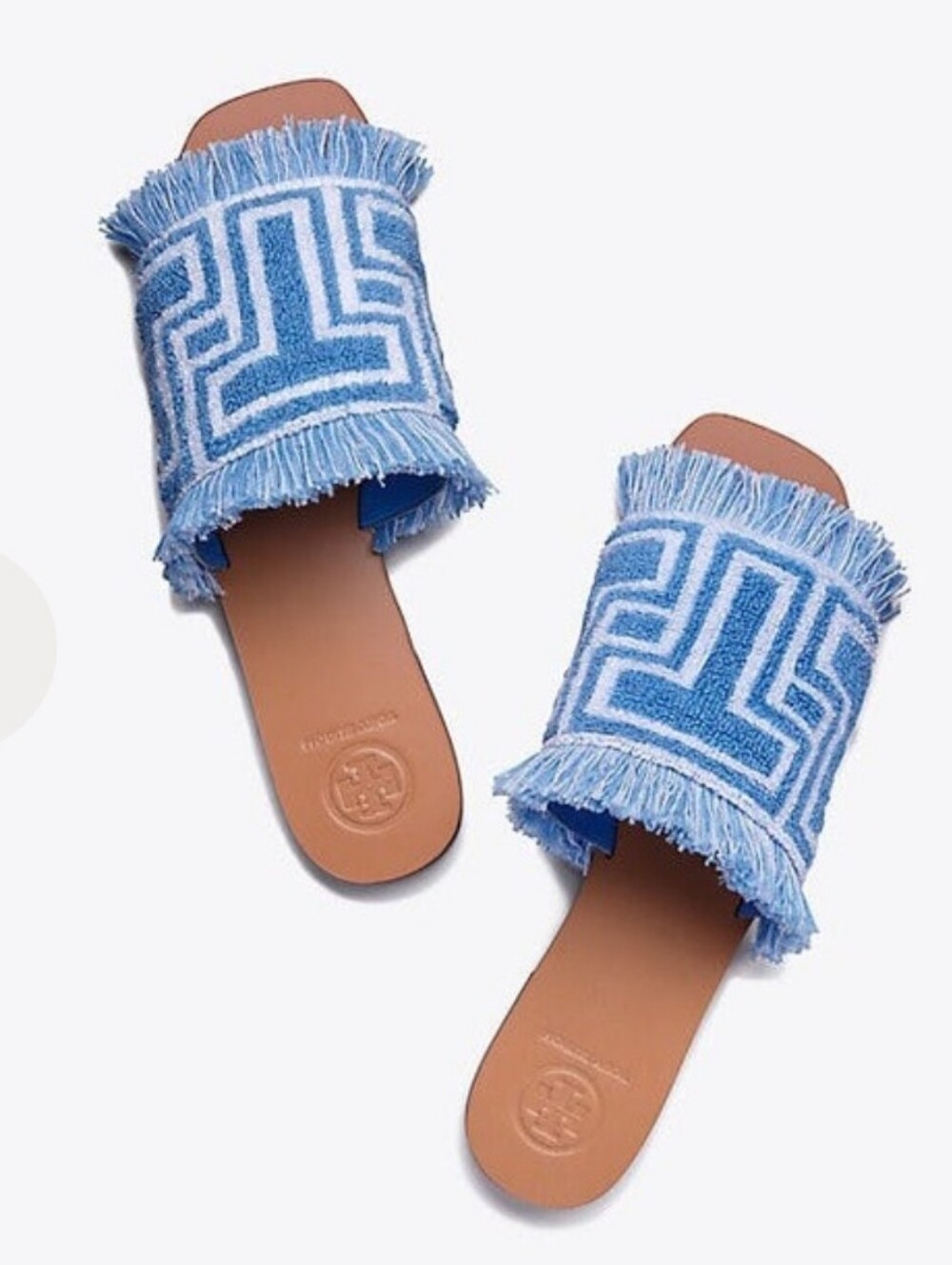 Tory Burch T-Tile Terry Cloth Flat Slides